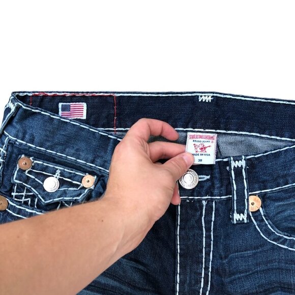 Vintage True Religion Jeans Size 38 RICKY SUPER T Blue - Picture 4 of 8